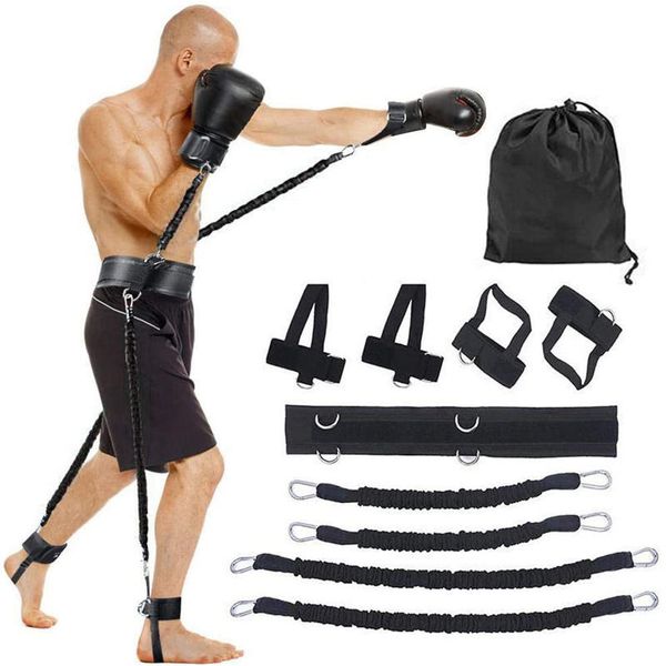 Sports Fitness Resistance Bands Stretching Strap Set for Leg Arm Exercises Boxing Muay Thai Gym Bouncing Training Equipment
