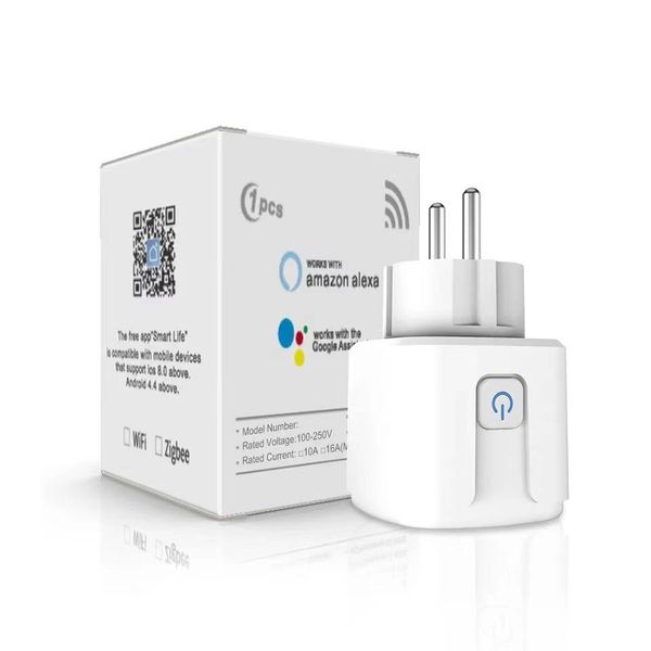 Smart Socket EU 16A 20A AC100-240V Wifi Smart Plug Power Outlet Alexa Google Home Voice Control Tuya Smart Life APP