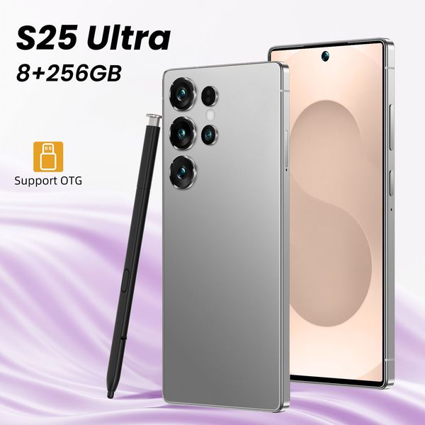 2025 New Design Real S25 Ultra 8GB+256GB 5G Smartphone 7.3-Inch 72MP+108MP Snapdragon 10 Android 14 Smartphone Case