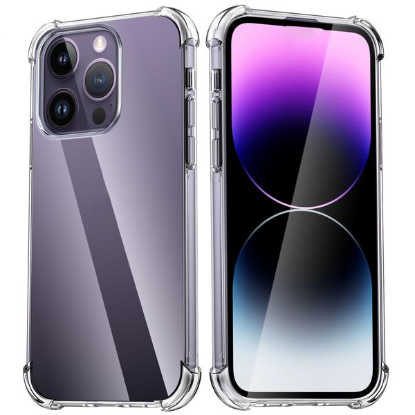 TPU Clear Shockproof Coque Silicone Cell Phone Case for iPhone 17 Air 16 Pro Max 15 Plus 14 13 12 Transparent Soft Mobile Cover