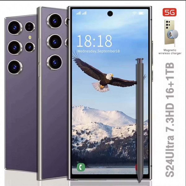 Cell Phones Smartphones S24 Ultra 7.3 HD Screen Smart Phone 5G Dual Sim Android 10 6800mAh