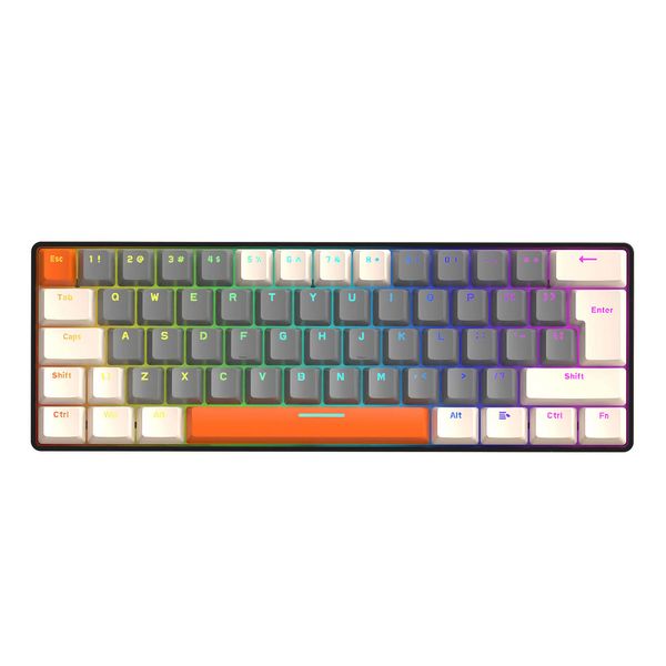 T60 Gamer Keyboard Red/Blue Switch 62 Keys Wired Mechanical Keyboard USB Mini Wired Backlit Portable Travel for Game Laptop PC