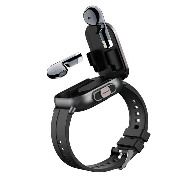 Fashion Smart Watch Earphone 2 En 1 Relojes Smartwatch 2024 Silica Gel Band Health Tracker BT Call Smart Watch with Earbuds